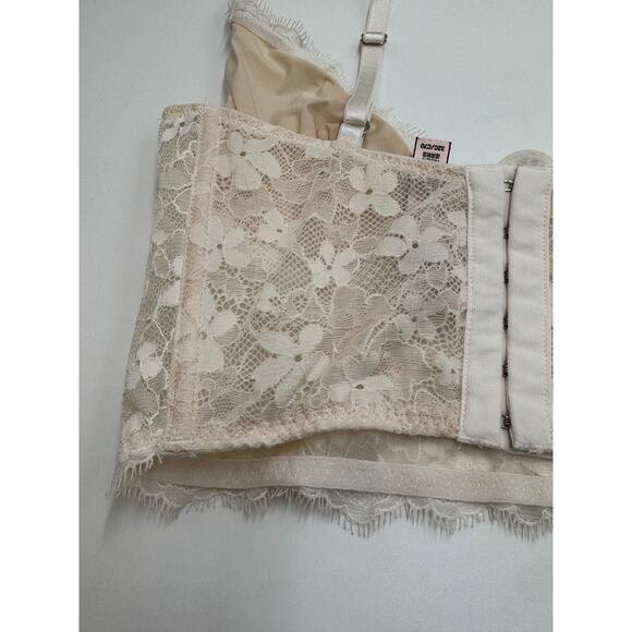 Victoria’s Secret Dream Angels Lace Corset Bralette Bustier Cream 32C - Picture 4 of 13